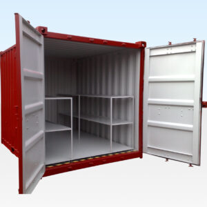 Contenedor de almacenamiento de 10' x 8' con suelo plano